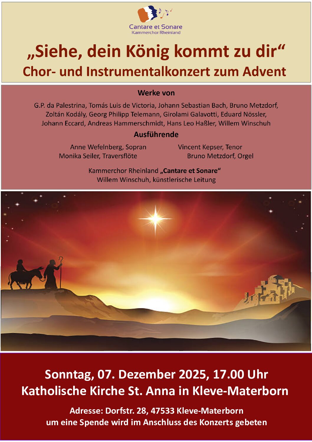 Chor- und Instrumentalkonzert in der katholischen Pfarrkirche St. Anna Materborn