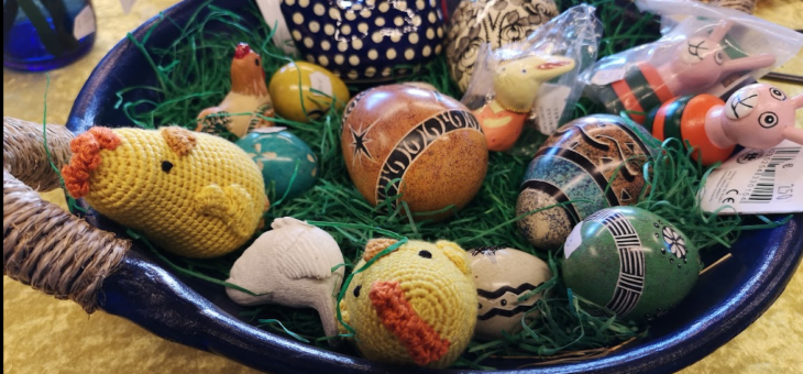 Frühlingshafte Osterdeko im Eine-Welt-Laden