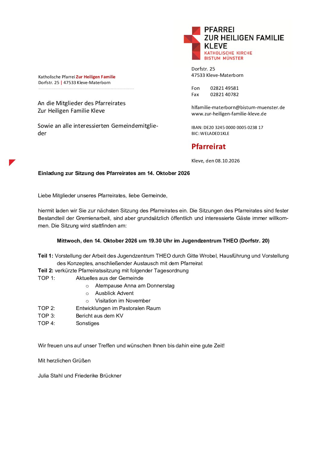 Pfarreiratssitzung